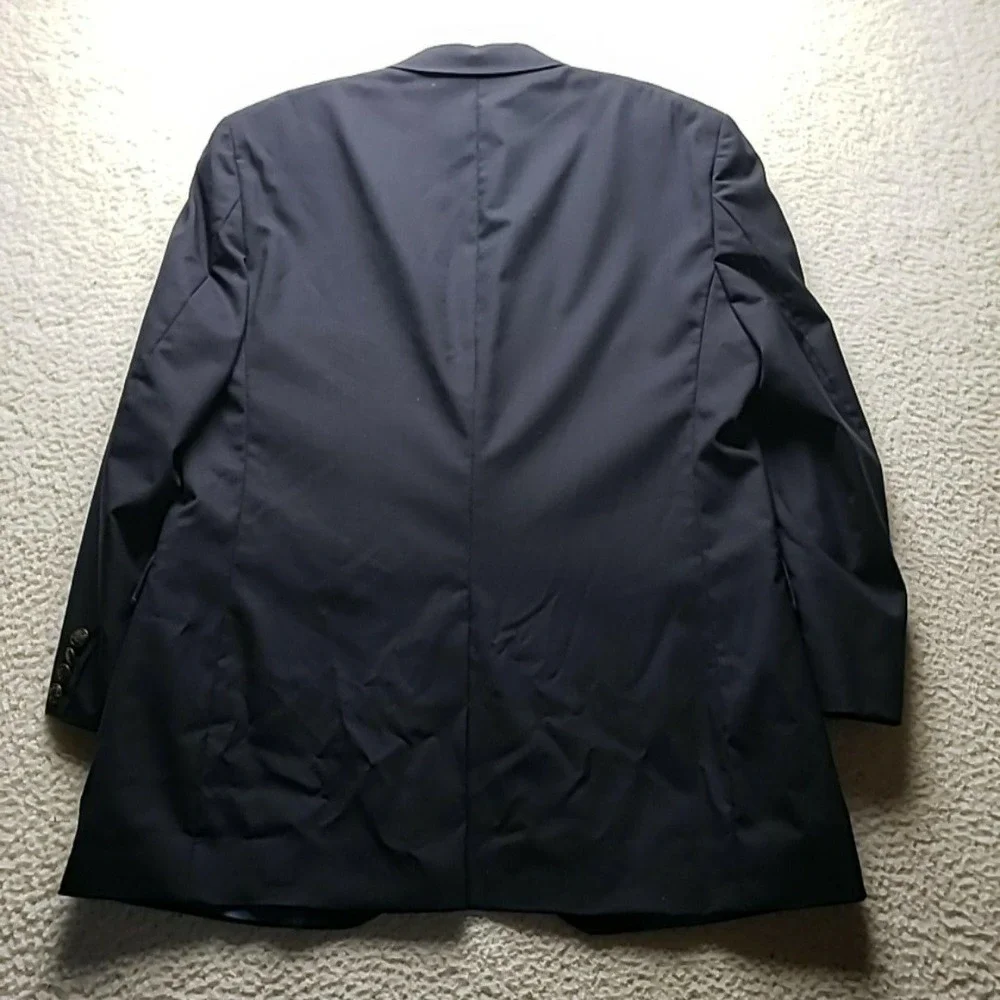 Paul Fredrick Suit Jacket Mens 42 Blue 100% Wool 2 Button Notch Lapel Chile